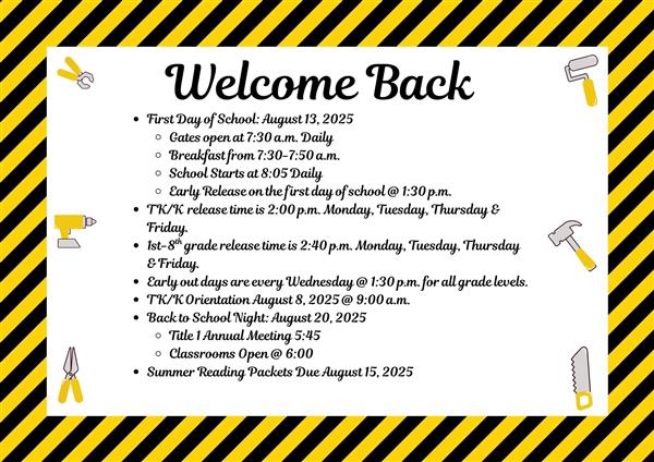 Welcome Back 2025